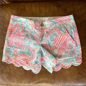 Lilly Pulitzer The Buttercup Short 5” Sz 4 Getting Steamy Resort White Scalloped